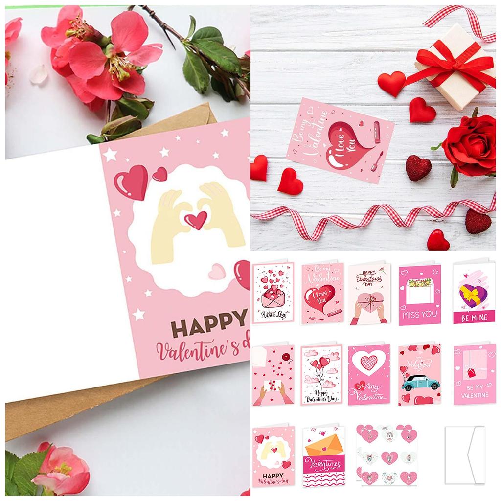 Gratulerer med Valentinsdag tema tegneserie Søt invitasjon brev konvolutt klistremerke gratulasjonskort