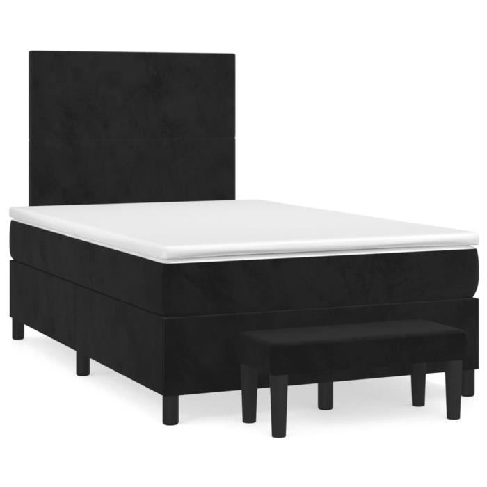 3137715 vidaXL Divan Bed with Mattress Black 120x200 Cm Velvet