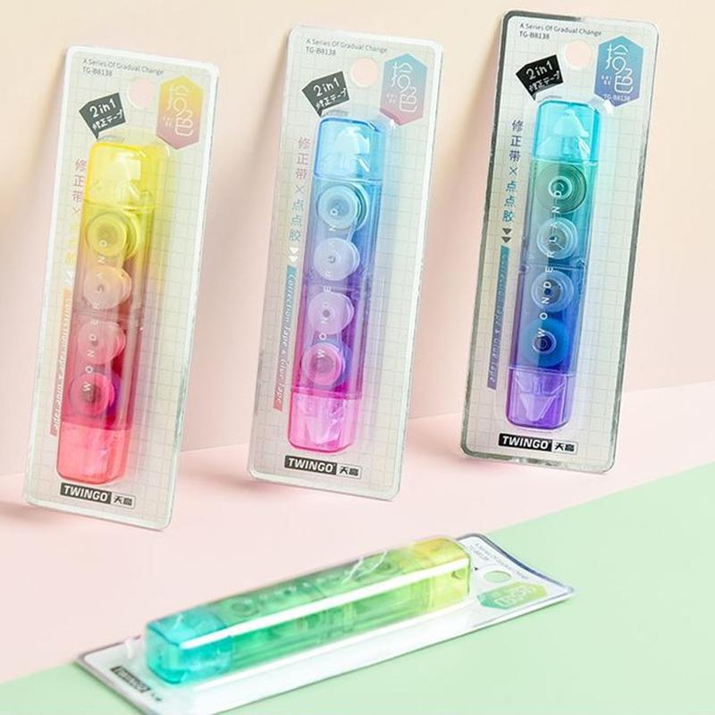 1Pc Gradients Correction Tape And Point Glue Two In One Creative Portable