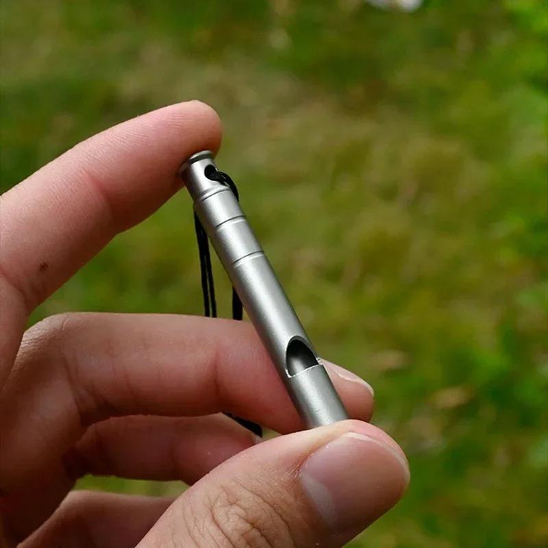 Outdoor Titanium Emergency Whistle Survival Safety MINI Whistle EDC Whistle Necklace Hiking Camping Trip Explore Survival 2025