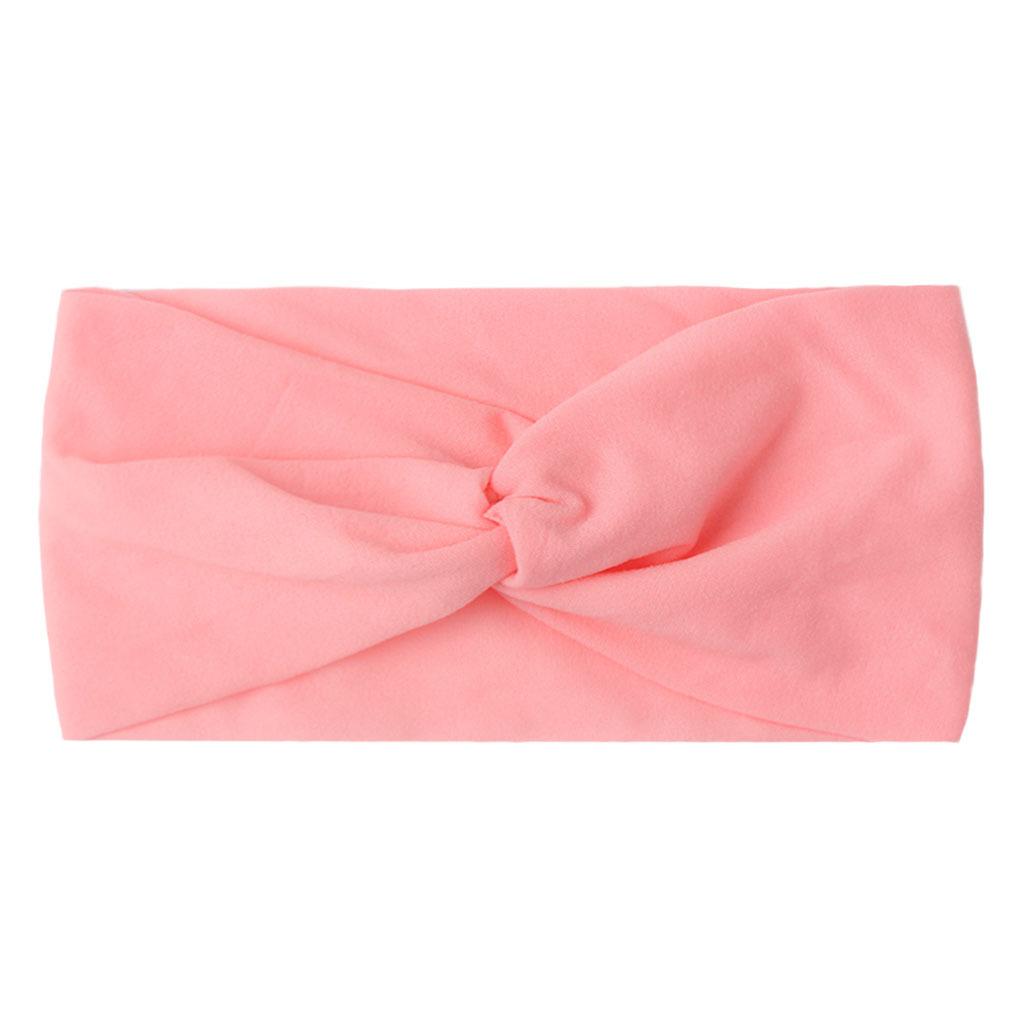 European and American Children's Hair Band Hair Accessories Baby Solid Color Nylon Cross Knotted Girl's Hair Ring Headband
