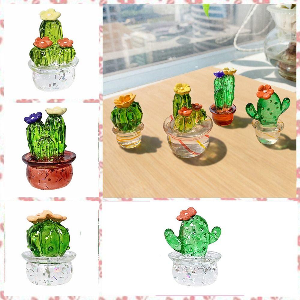 Handmade Cactus Sculpture Easy Use Miniature Figurines 1Pc Resin Craft  Desktop