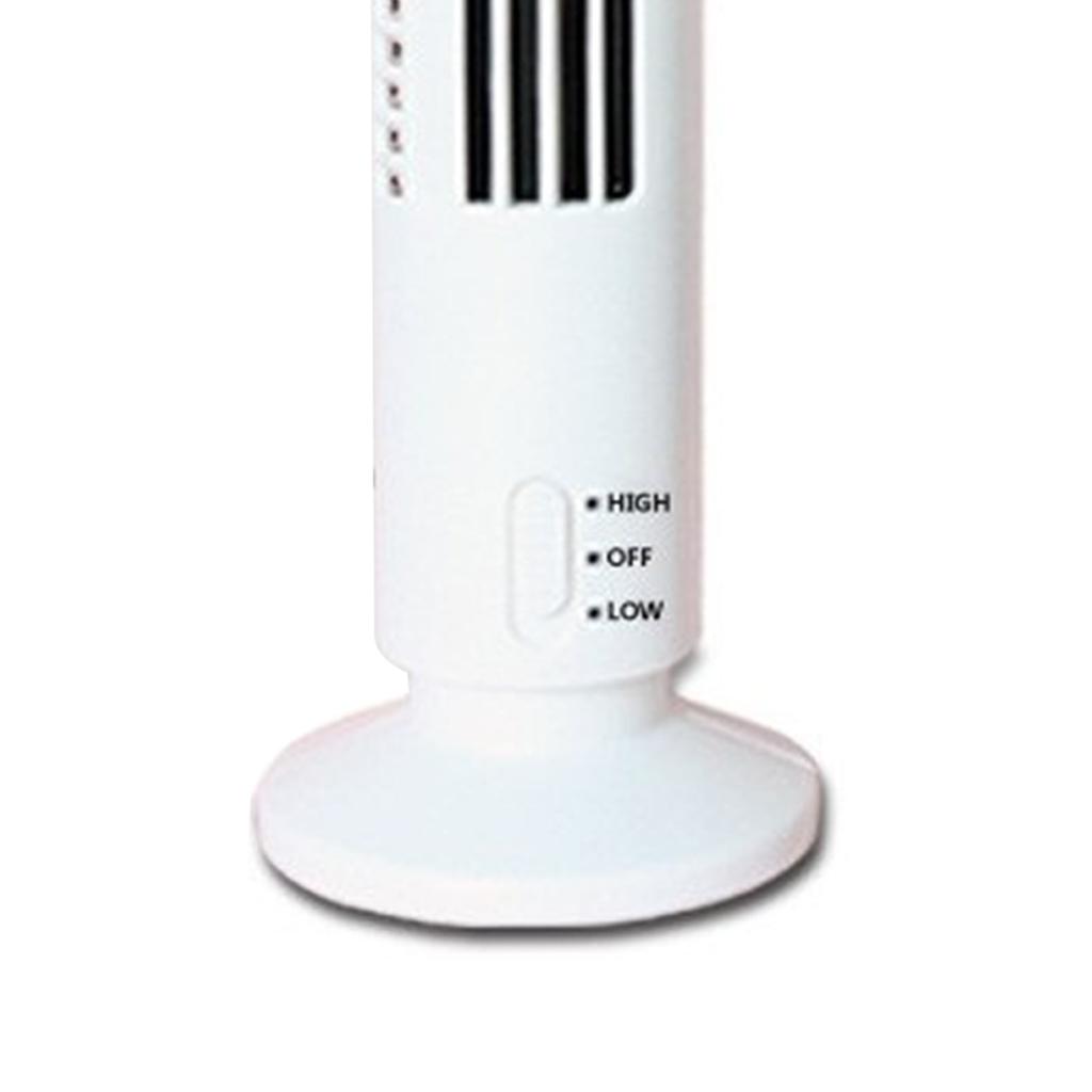 USB Tower Fan 2 Speeds Powerful Wind Oscillating Bladeless Cooling Fan for Office Desk Home White