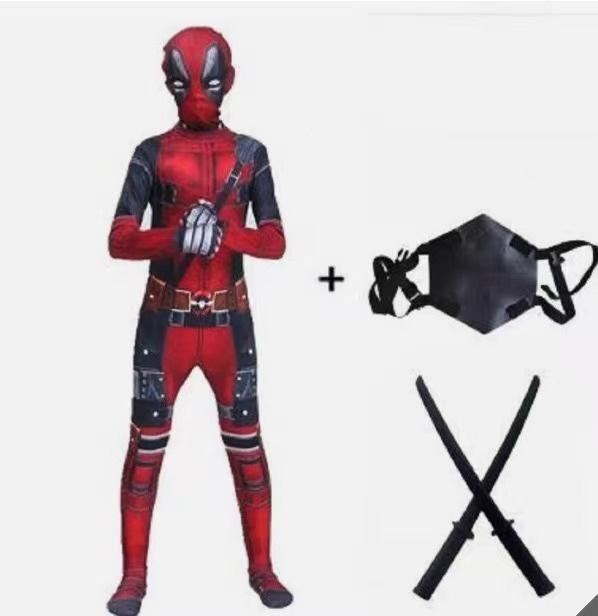 Kids' Halloween Deadpool 4 Jumpsuit Costume - Movie-Style Performance Outfit