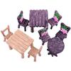Miniature Park Ornaments: Wooden Stools, Tables, and Succulent Bonsai Accessories for Sand Table Models