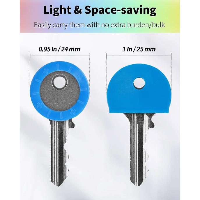 Vibit 80 Pack Key Caps Covers 1 Inch Standard & 0.95 Inch Round Key Caps Set 2 Styles Key Head Protectors for Small Regular Round Flat House Keys