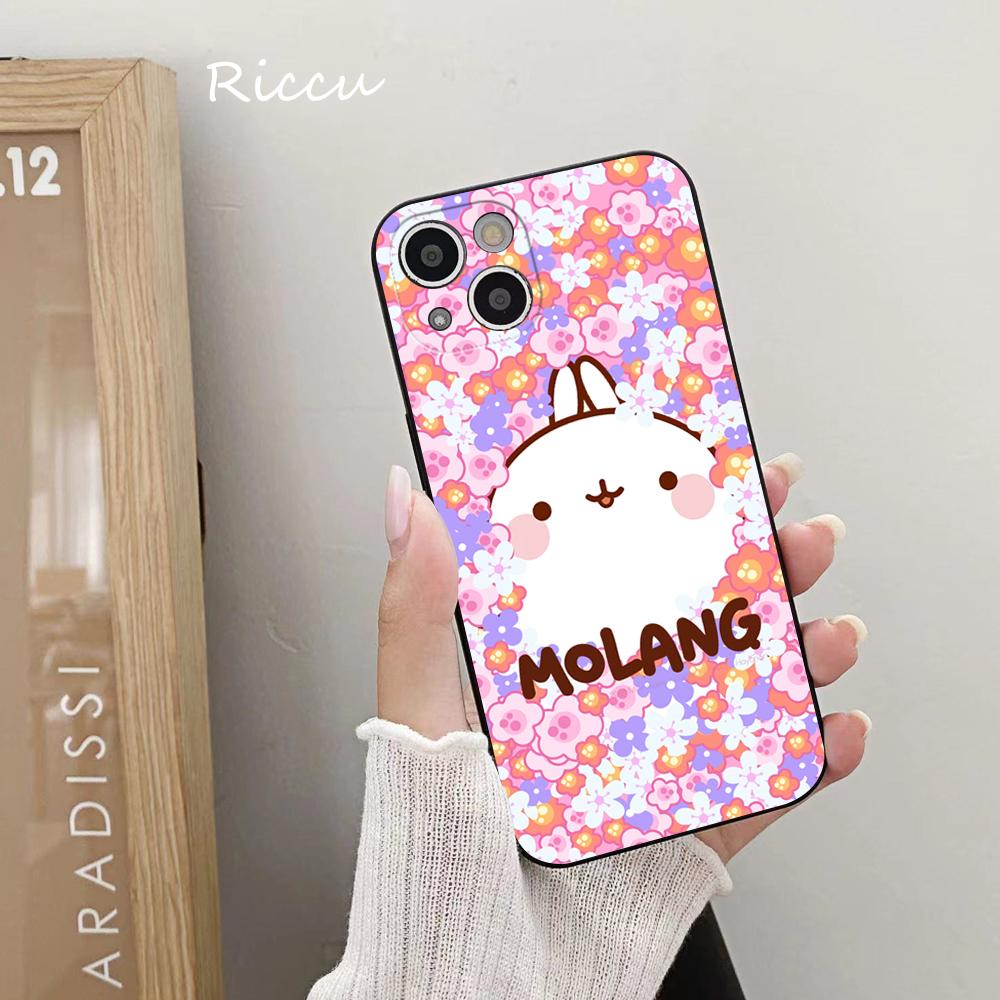 

Kawaii Molang мультфильм аниме кот чехол для телефона 14 11 12 Pro 8 7 14 Plus X Pro 14 MAX 13 MINI XR XS iphone 14 13 мягкие чехлы для телефонов 14 pro max