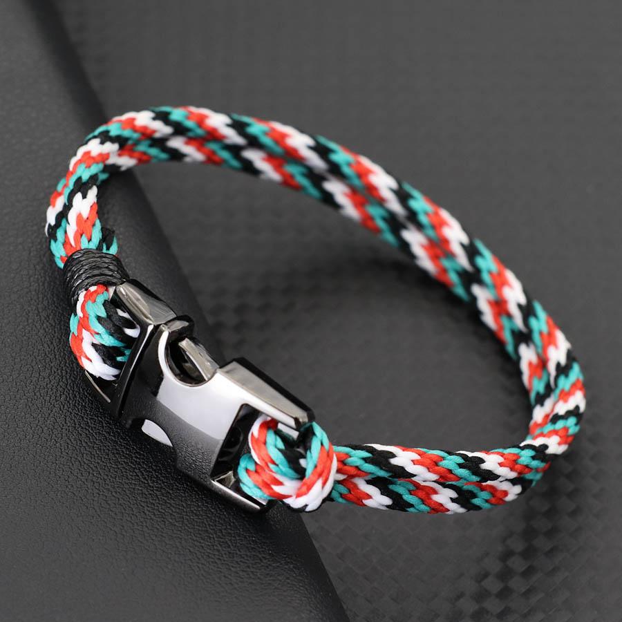 New Bohemian Rope Bracelet Men Handmade Braided Wrap Braslet Bangle Pulseria Hombre Outdoor Camping Marine String Braclet Joias