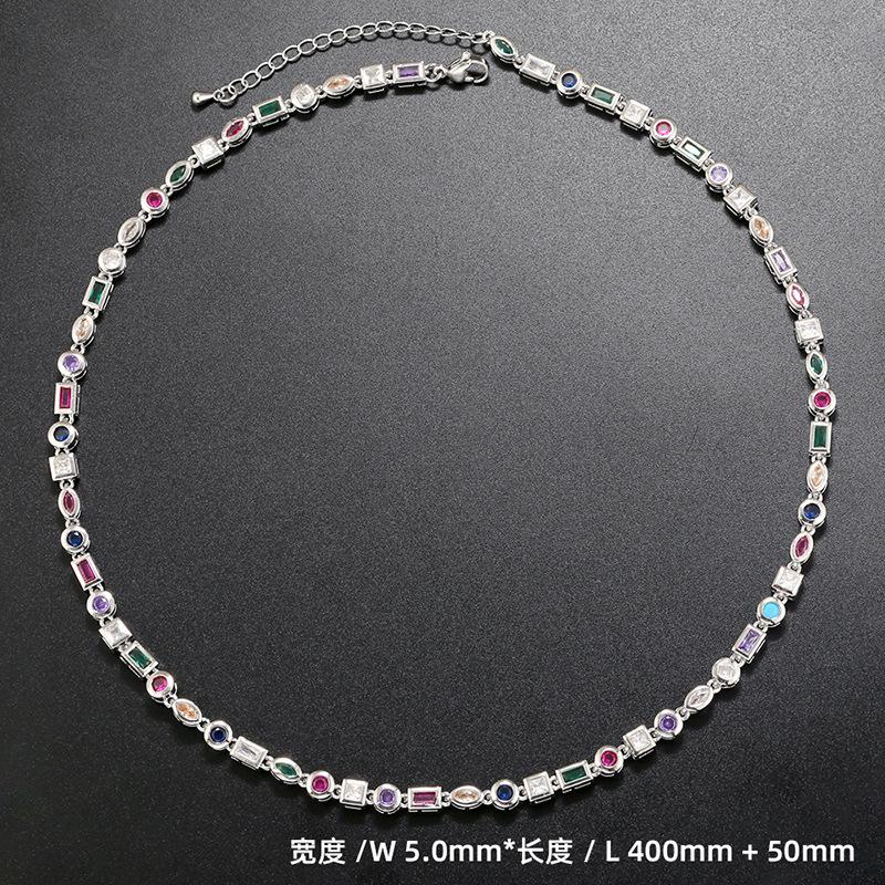 Miedziany Diamentowy Nieregularny Naszyjnik Bransoletka Osobowość Hip Hop Geometryczny Kształt Zestaw Biżuterii Vl235-242