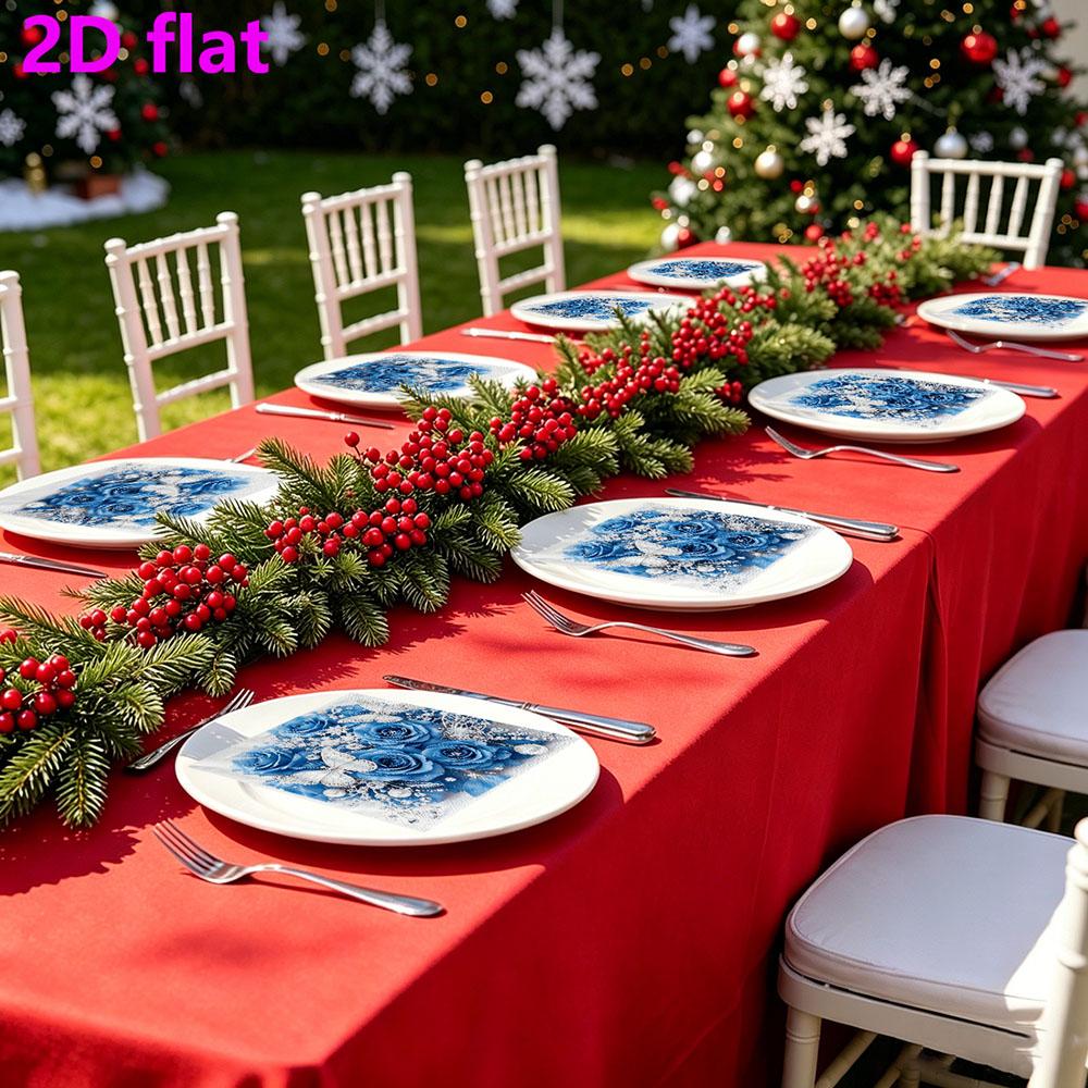 20pcs Disposable Napkins with Rose Pattern Print for Wedding,Parties,and Daily Use for Thanksgiving Fall Christmas Table Decoration