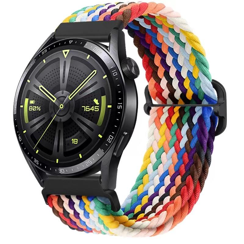 22mm Nylon-Schlaufenarmband für Samsung Watch 46mm/Gear S3/3/4/5/6/7/Huawei Watch GT/2/3/GT5 Pro 46mm Geflochtenes Armband für Amazfit GTR