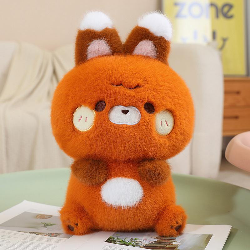 

Cute Animal Plush Toy: Capybara Rabbit Bear Fox Elephant Puppy - Perfect Gift for Kids and Girls оранжевый