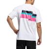 Adidas Originals T Shirts Men's White Pink Crew Neck Moderate Straight Fit FM1531