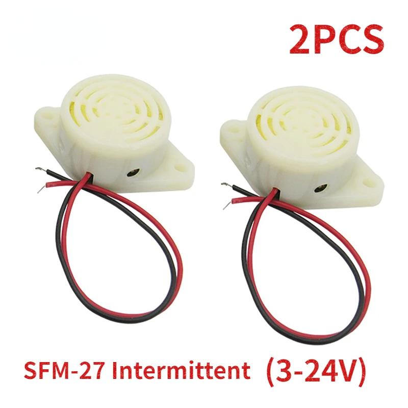 2/5PCS DC 3-24V Active Buzzer SFM-27 SFM-20B Magnetic Long Continous & interrupted Beep Tone Piezo Buzzer Motherboard Speaker