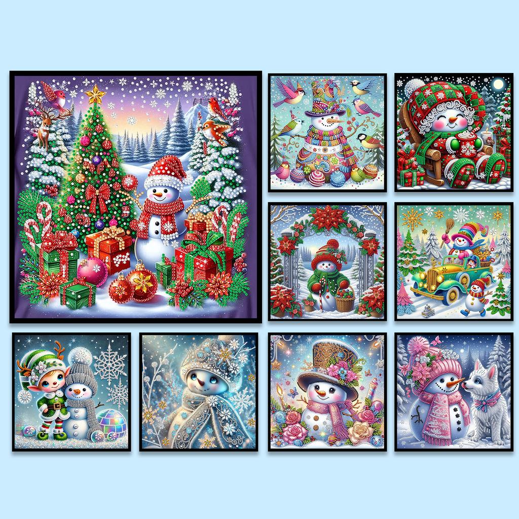Snowman 5D DIY Diamond Art Painting Kit for Home Wall Decoration Special Shape Partial Drill Dimond Art Painting 30x30cm