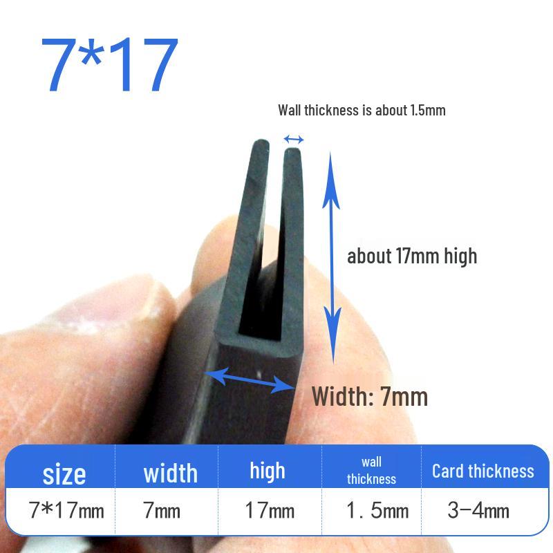Gumové lištování ve tvaru U: Protiřezná, vodotěsná těsnicí lišta pro ochranu plechu a skla