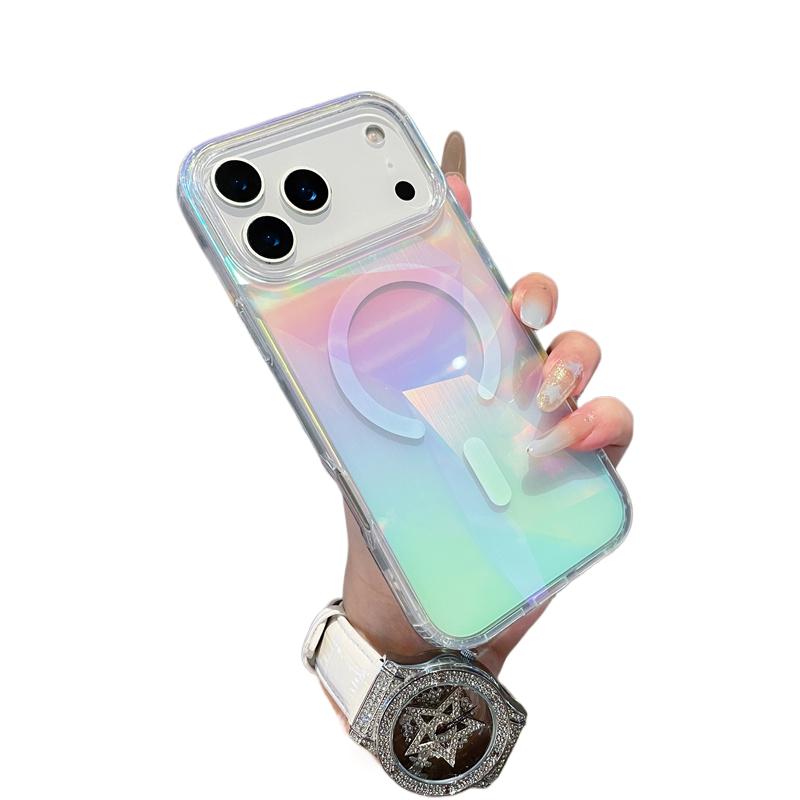 stock Luxury Magnetic Gradient Hard Back Case for 17 16 15 14 13 12 Pro / Plus / Air 4 11 Shockproof Cover