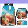Mini World School Backpack Set 3pc Lightweight Oxford With Air Cushion Straps For Kids
