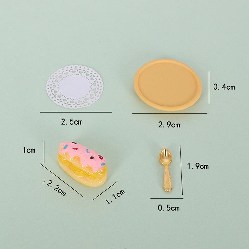 

1/12 кукольный домик мини торт обеденная тарелка ложка набор кукольный домик десерт магазин сцена украшение кукольный домик кухня украшения аксессуары