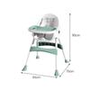 Baby High Chair Height Adjustable Infant Dining for Toddlers Kids Green