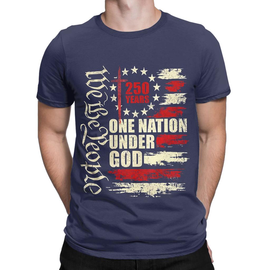 One Nation Under God 250 Years Of Freedom Funny Graphic 100 Cotton TShirt Freedom 250 Tees Tops For Unisex