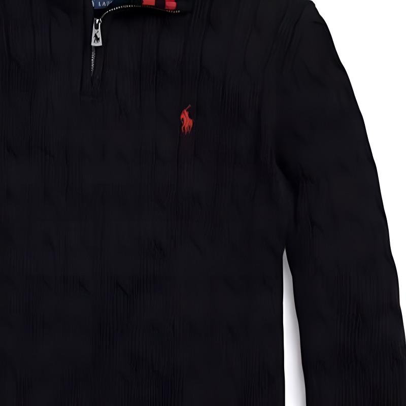 Polo Ralph Lauren Pulover Solid cu Logo Brodat Tricotat Cablu Mânecă Lungă Copii pulover Negru 323868894-007