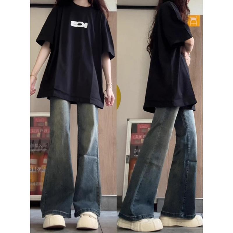 

Women s High Street Micro Flare Jeans, Slim Fit, Wide Leg, Thin Style, Spring & Autumn 2025 Trend S