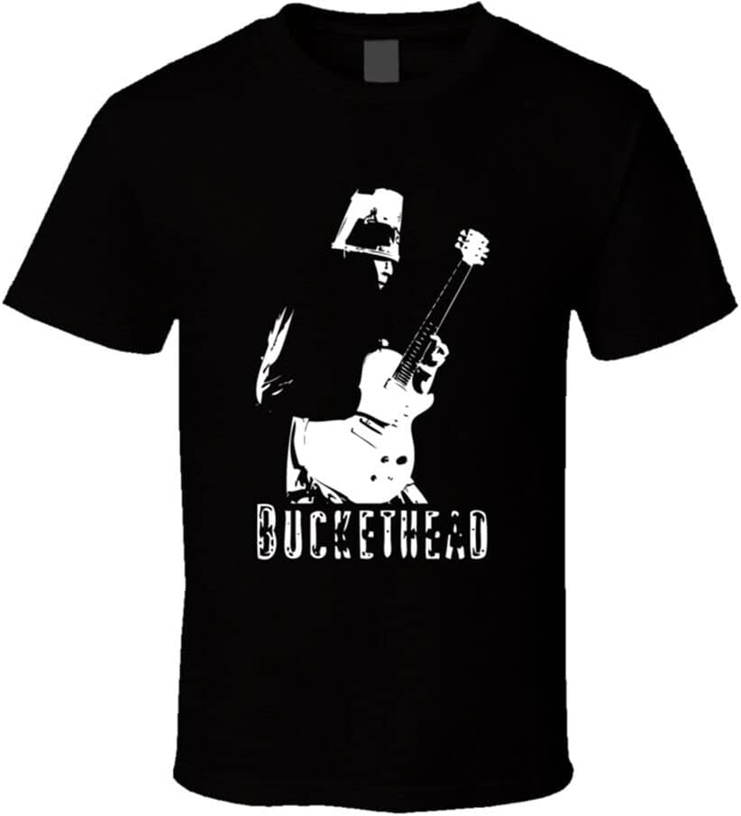 Men s T-Shirt Feel Soft Buckethead Music Play Guitar Button Closure Black S чёрный