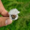 Sterling Silver Rhodonite Gemstone Unique Art Deco Wedding Birthday Ring Jewelry