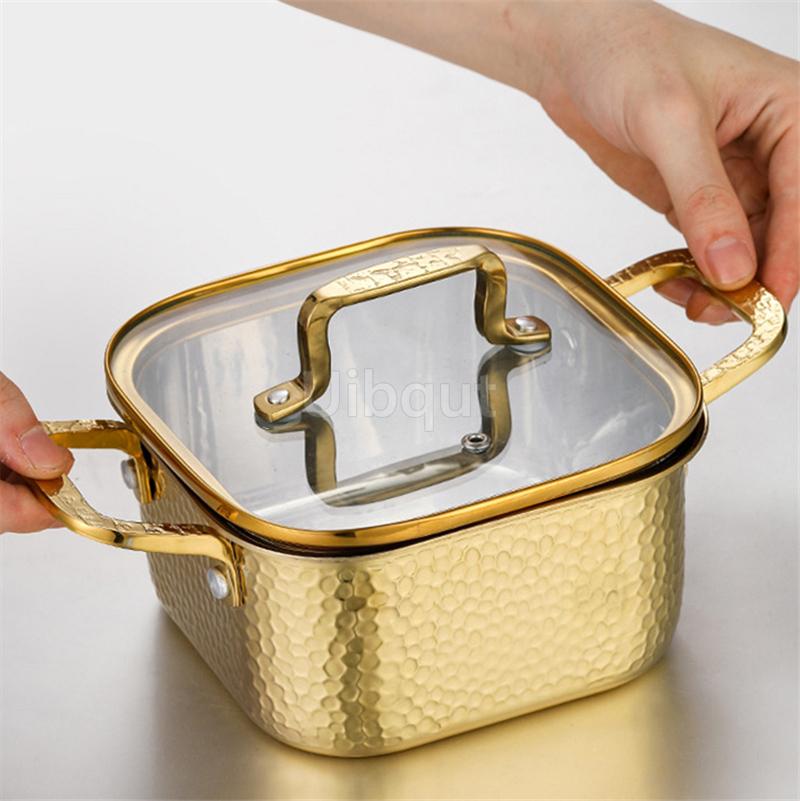 304 Stainless Steel Small Hot Pot One Person, One Pot for Household and Commercial Use Square Personal Hot Pot Chafing Dish