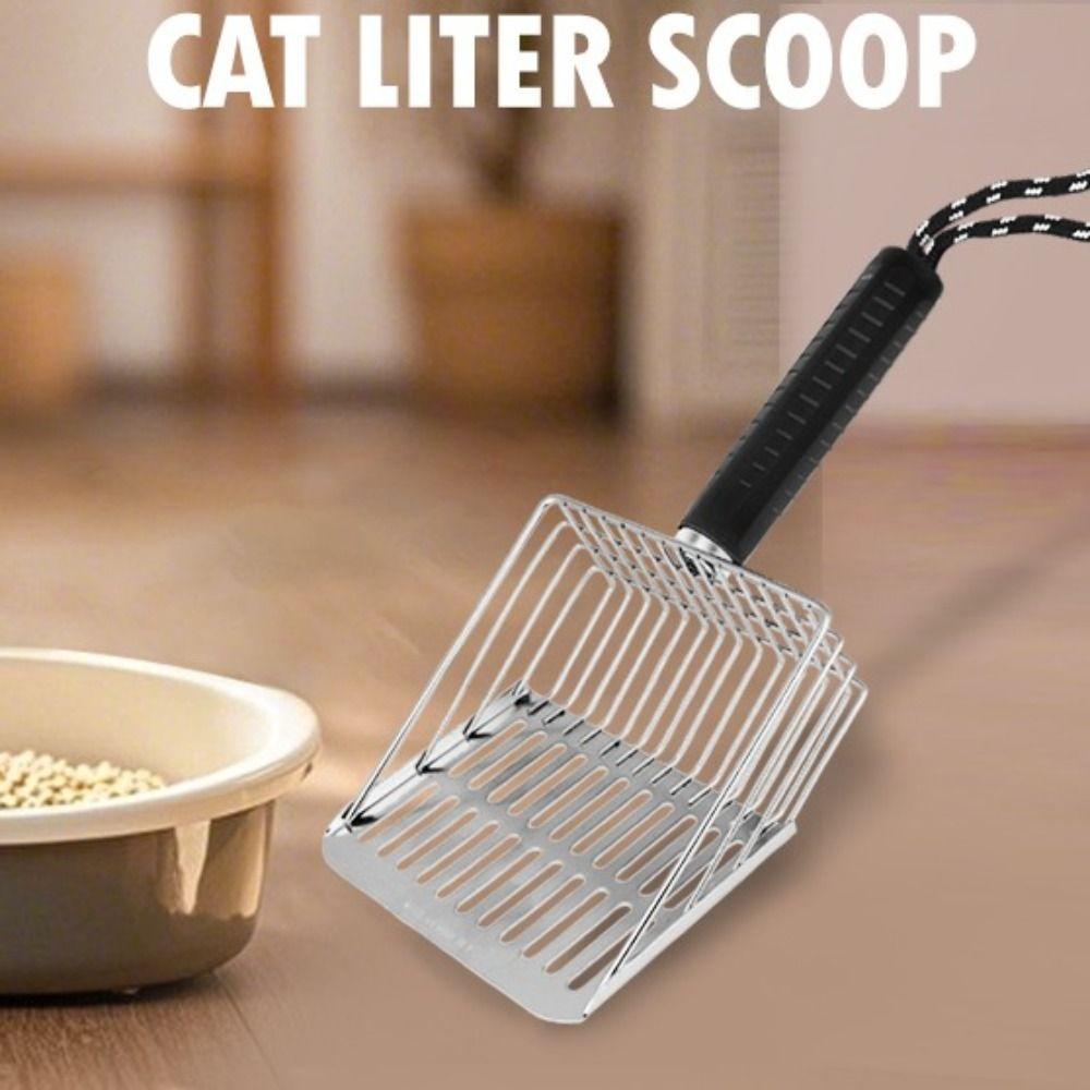 Hanging Design Cat Litter Shovel Stainless Steel Pet Feces Cleaner Pet Cleaner Scoop  Poop Lifter