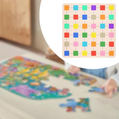 Montessori Toy Learning Wood Lightweight Color Block Jigsaw Board Children Matching Puzzle