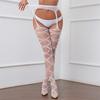 Women Sexy Open Crotch Lace Transparent Suspender Non Slip Fishnet Full Body Stocking