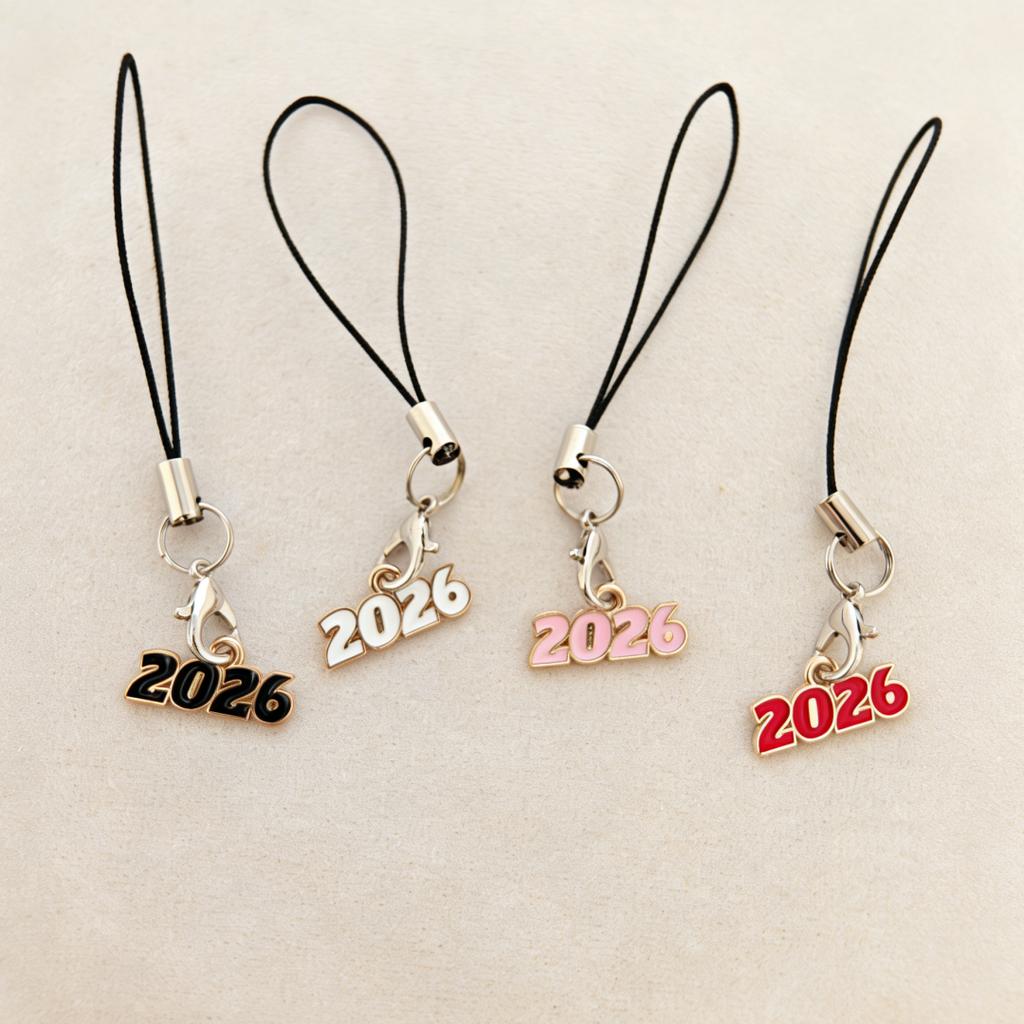 2026 Year Lanyard, Retro-Style Multi-Color Phone Charm, Portable Anti-Loss Lanyard, New Year Commemorative Decorative Item