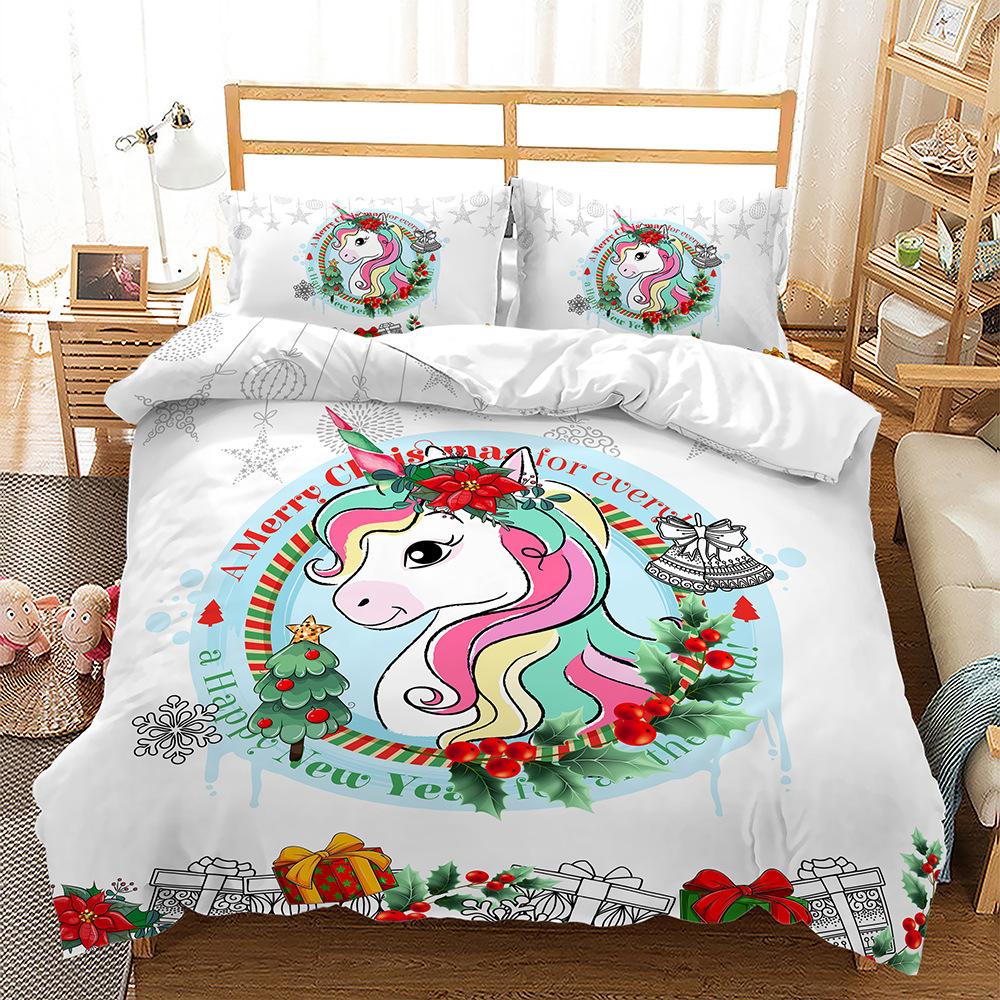 Popular Christmas Three-Piece Set Children'S Bedding Digital Printing Quilt Cover