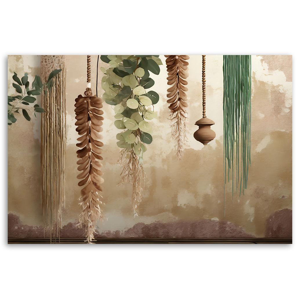 Canvas Print, Hanging Leaves Scandi Boho