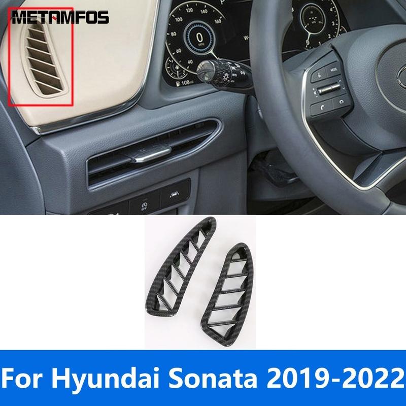 Front Upper Air Condition Vent Outlet Cover Trim For Hyundai Sonata -  Carbon Fiber Interior Accessories Car Styling