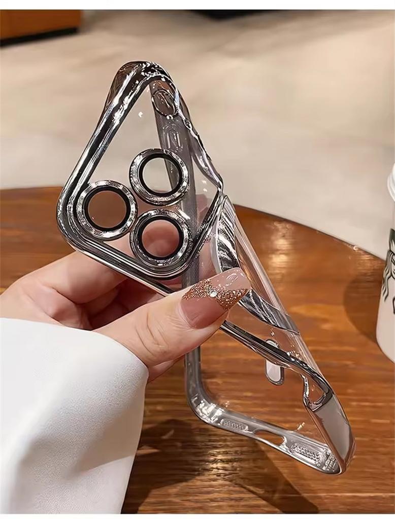 Luxury Plating Transparent Soft TPU Magsafe Case for iPhone 17 Pro Max Air 13 14 15 16 12 11 Pro Max 16E Plus Silicone Cover