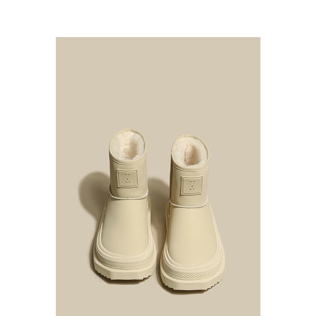 Soft leather version~ thick-soled inner heightening snow boots women's 2024 new winter piled thickened heightening cotton shoes women's shoes