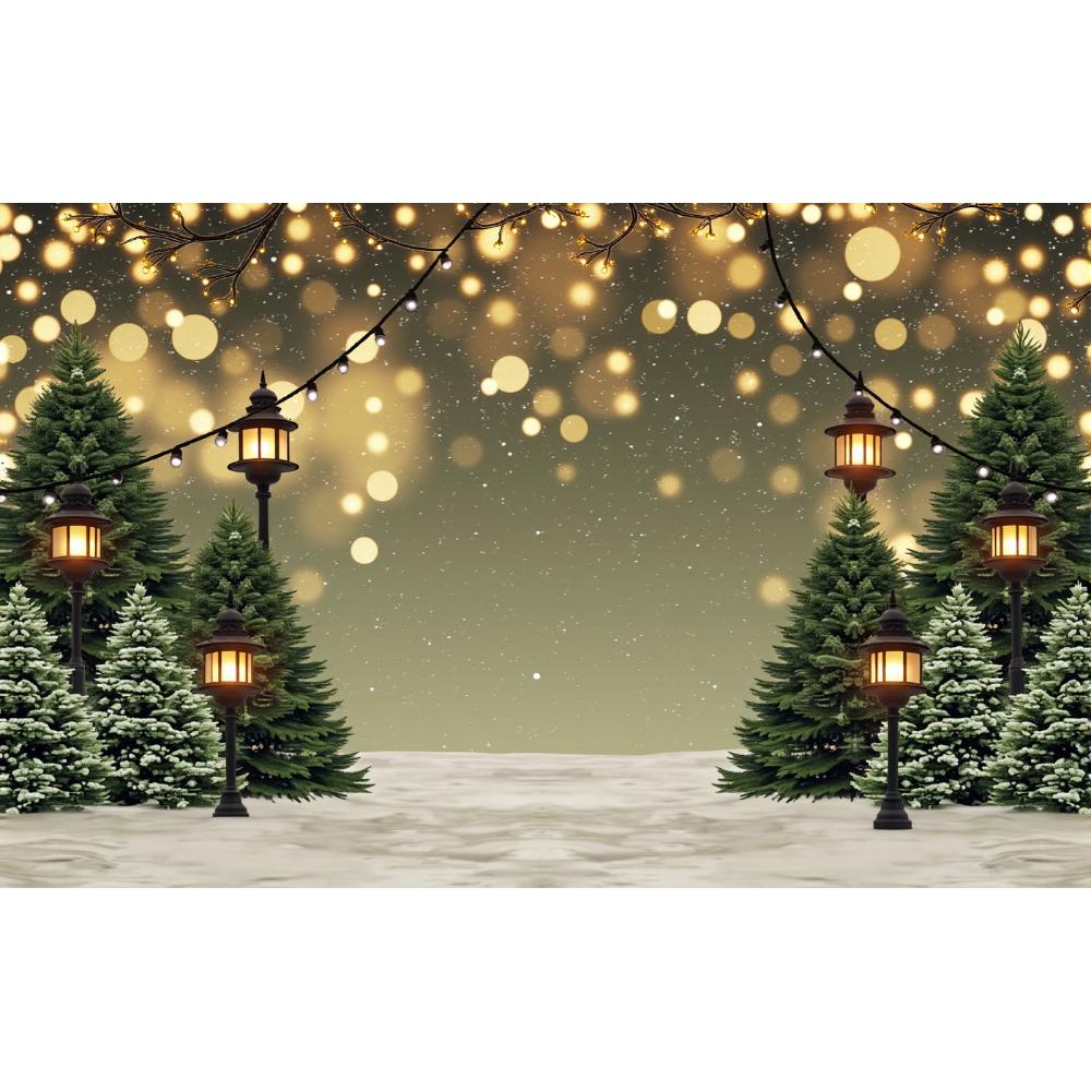 Merry Christmas Winter Forest Landscape Background Cloth 2025 Xmas New Year Party Decoration Supplies Photography Background