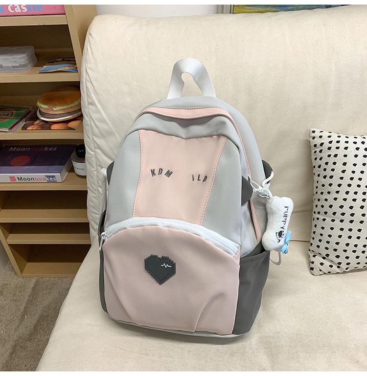Schoolbag schoolbag ins niche teenager high value contrasting color middle and high school students ins backpack college student class backpack female