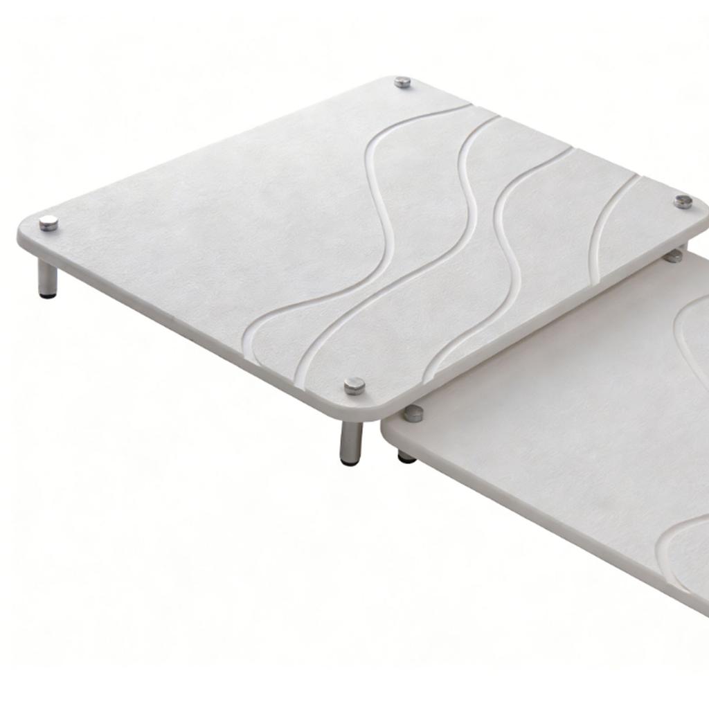 2 Pcs Stone Drying Mat Ultra Absorbent Quick Drying Stone for Kitchen Counter with Non Slip Feet White