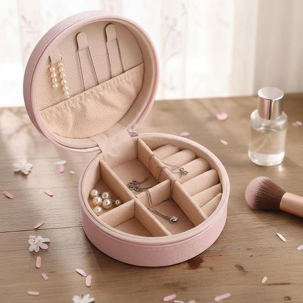 Portable Jewelry Box Storage Box Travel Jewelry Earrings Ring Necklace Jewelry Box Macaron Color Mini