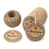 Geschenkanhänger: 100er-Pack Kraftbraun, Weiß & Schwarz 'Danke'-Etiketten für Partys & Hochzeiten