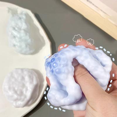 1 jouet en plastique pour soulager le stress, super léger, à presser, doux, ultra-mince, sensation collante, fait à la main, boule spongieuse, jouet de table