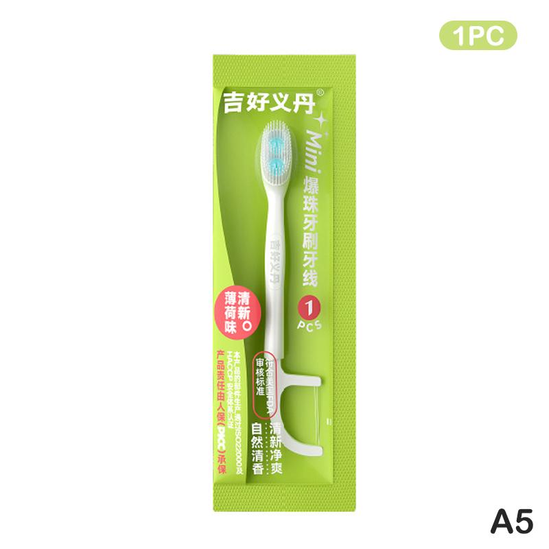 Портативная двусторонняя зубная щетка Зубная нить Мини Взорванная двухшариковая зубная щетка Одноразовая Многофункциональная Очистка Зуба