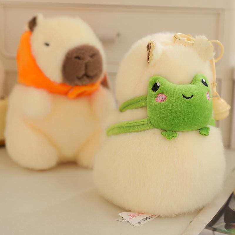 14cm Capybara Plush Toy Stuffed Animal Plushies Capibara with Persimmon Strawberry Hat Turtle Backpack Soft Doll Christmas Gifts