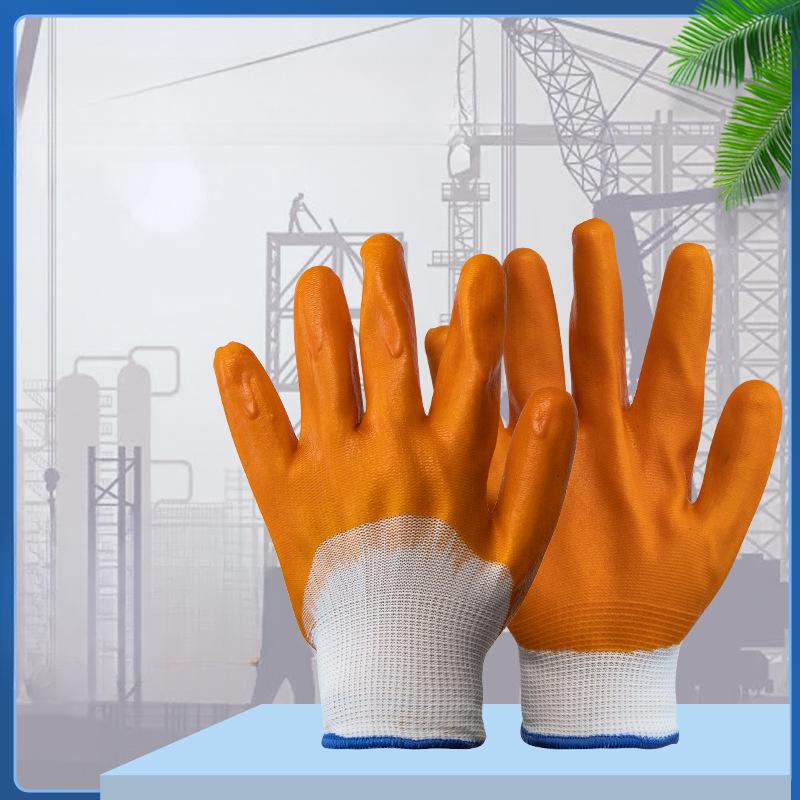 

12 пар перчаток, полуподвесные, полноподвесные, ПВХ, желтый клей, водонепроницаемые резиновые перчатки для подвешивания, перчатки для страхования труда, маслостойкий клей для погружения Small & 19 & S & Small Single оранжевый