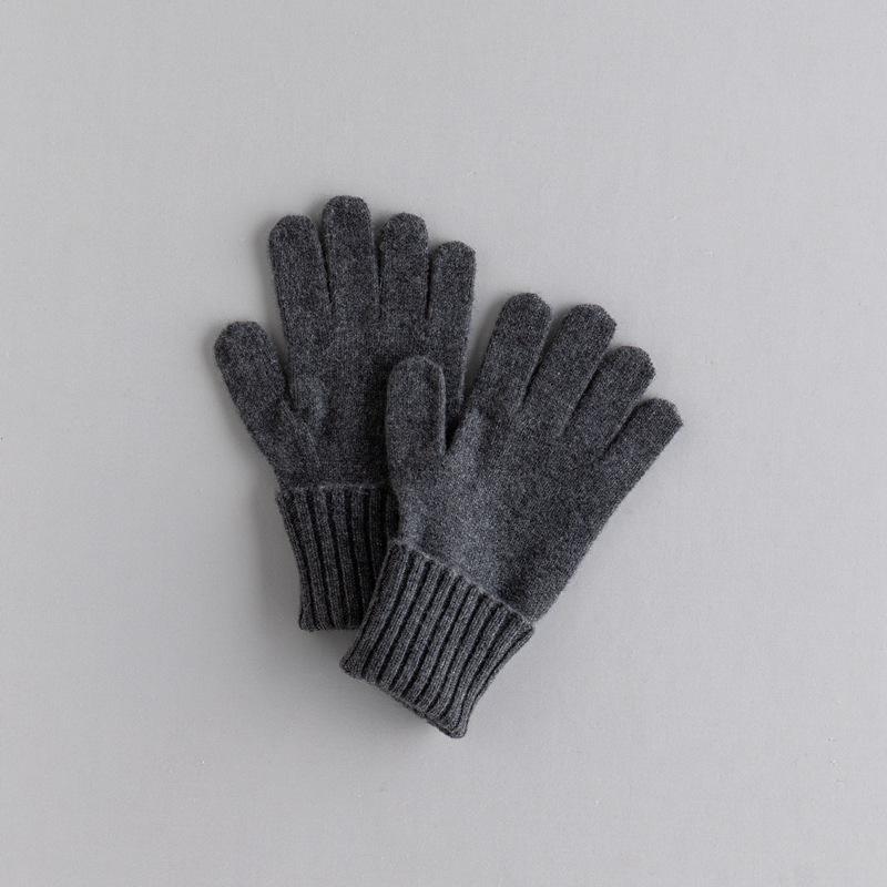 Women's 100% Cashmere Gloves, Five-Needle Knit, Double-Strand Yarn, Thickened for Cold Protection, Ideal for Autumn and Winter.