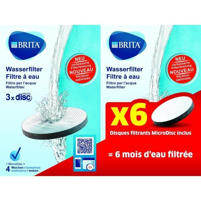 Cartouche BRITA - MicroDisc - Pack de 6 - 1 filtre = 1 mois de filtration